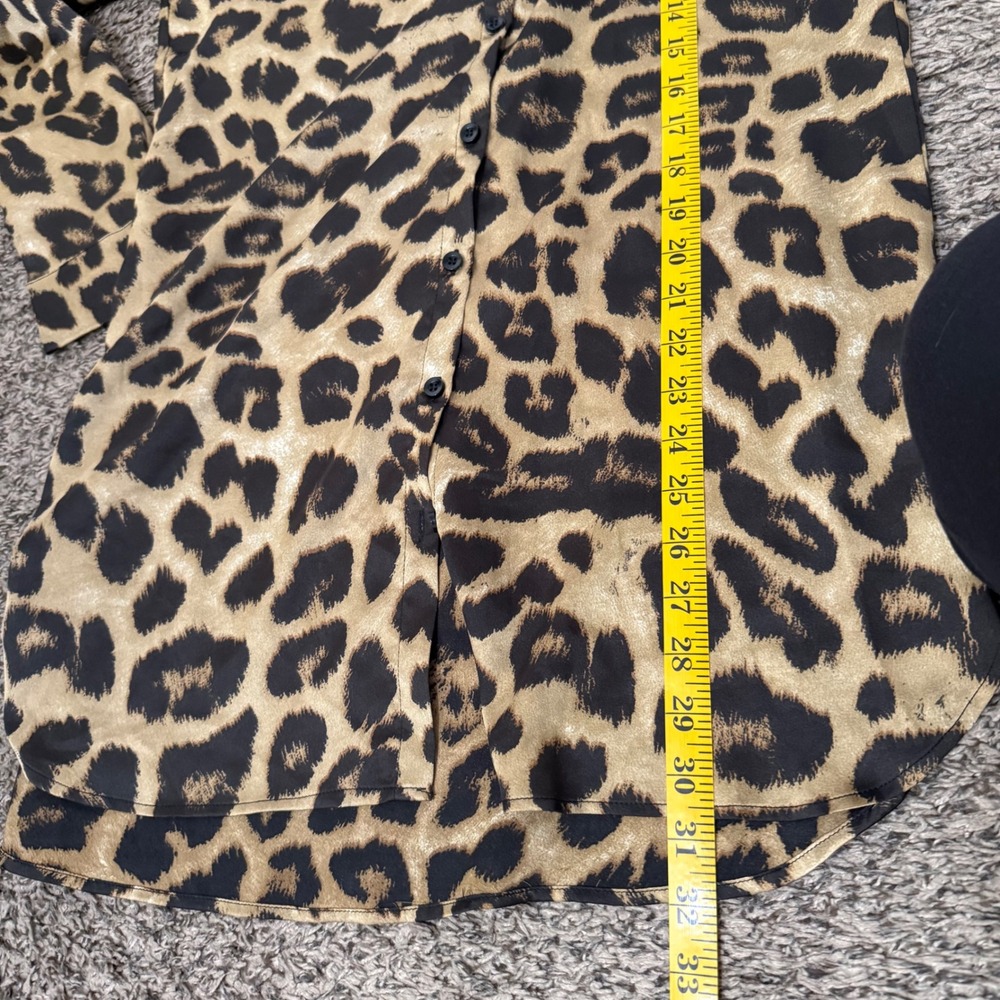 Forever‎ 21 Leopard Print Button Down Shirt Dress Women's Size Medium - Picture 7 of 7